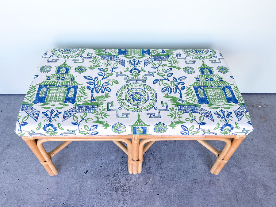 Pagoda Rattan Bench
