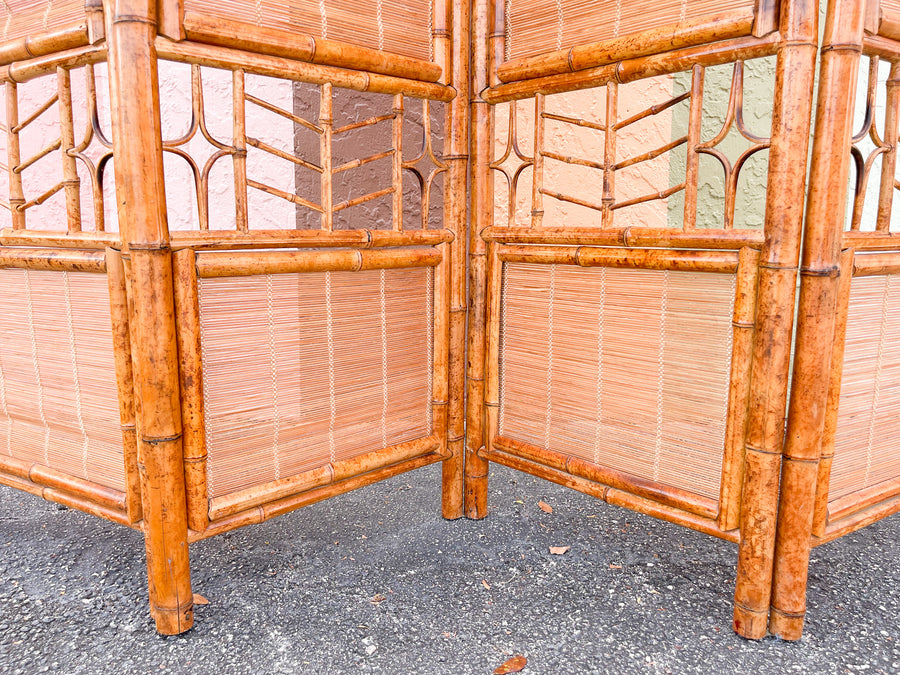 Four Panel Brighton Style Rattan Screen