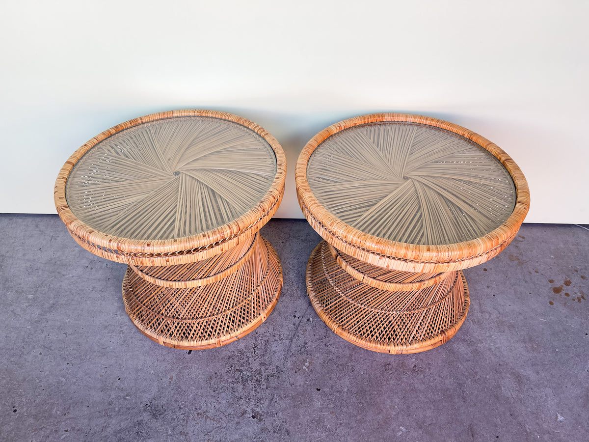 Pair of Island Style Drum Tables