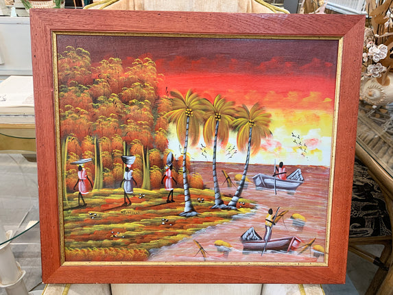 Vibrant Haitian Fisherman Original Art