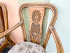 Set of Four Wood Carved Pineapple Dining Chairs