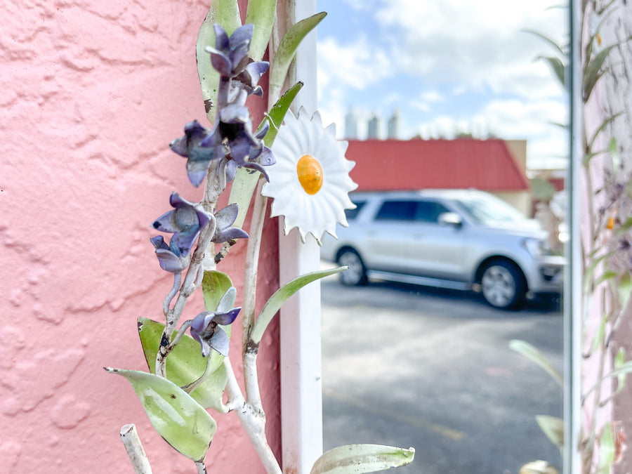 Fab Floral Tole Mirror