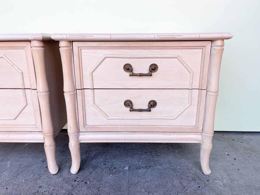 Pair of Faux Bamboo Nightstands