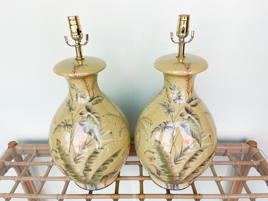 Pair of Tropical Chartreuse Lamps