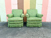 Pair of Green Butterfly Upholstered Chairs