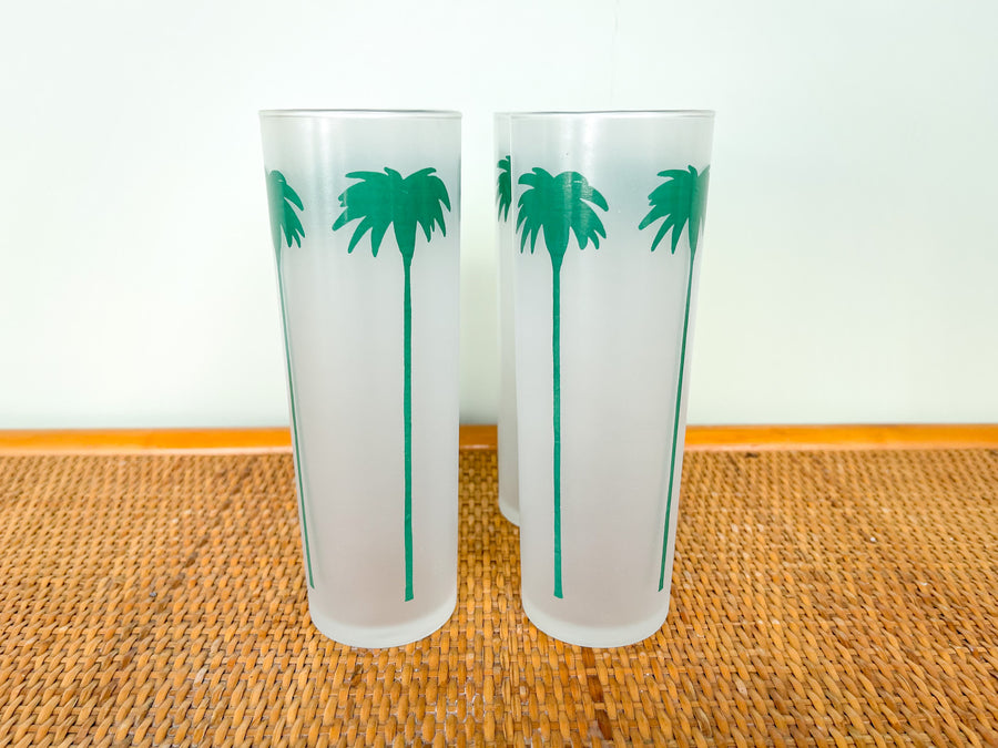 Set of Four Palm Tree Glassware