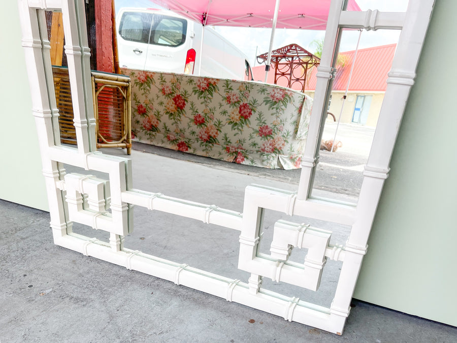 Faux Bamboo Greek Key Mirror