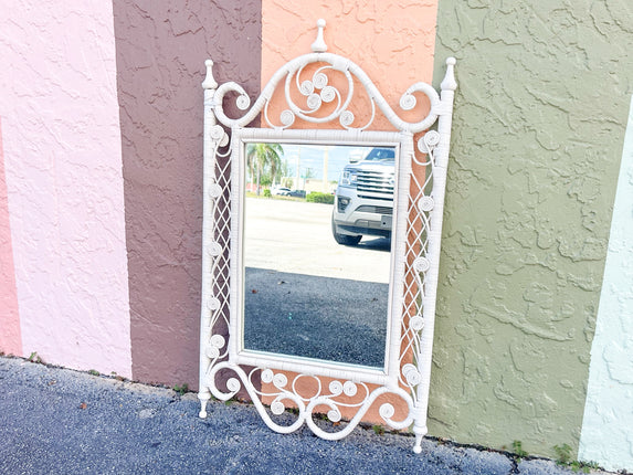 Sweet Fiddlehead Wicker Mirror