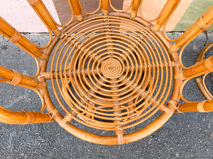 Pair of Cute Rattan Swivel Chairs
