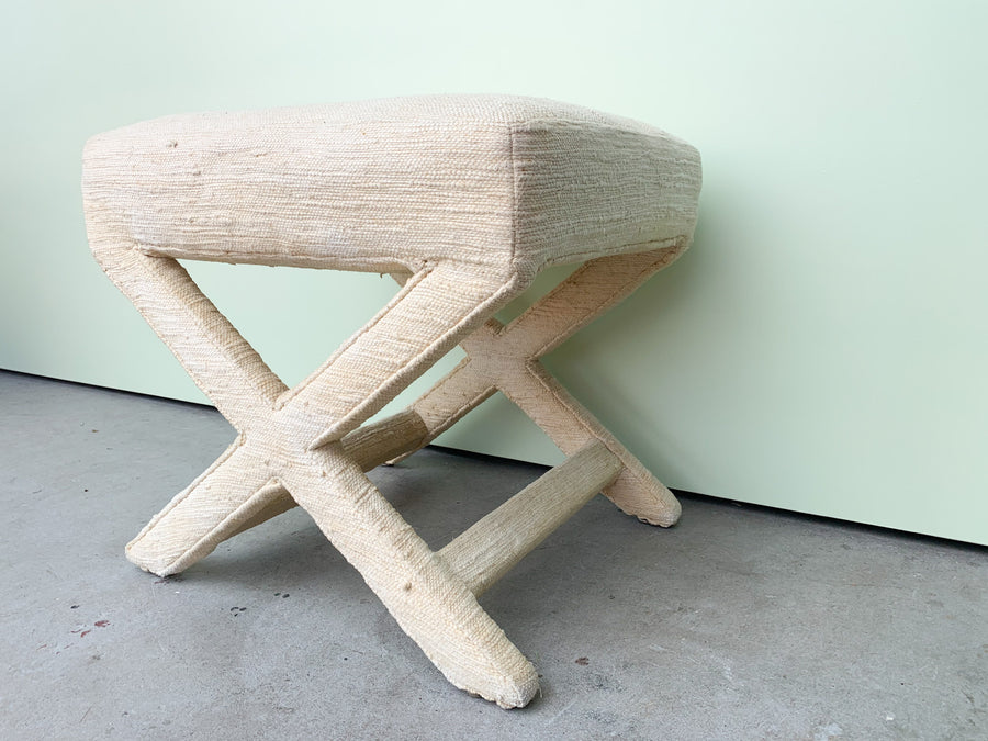 Pair of Upholstered X Benches