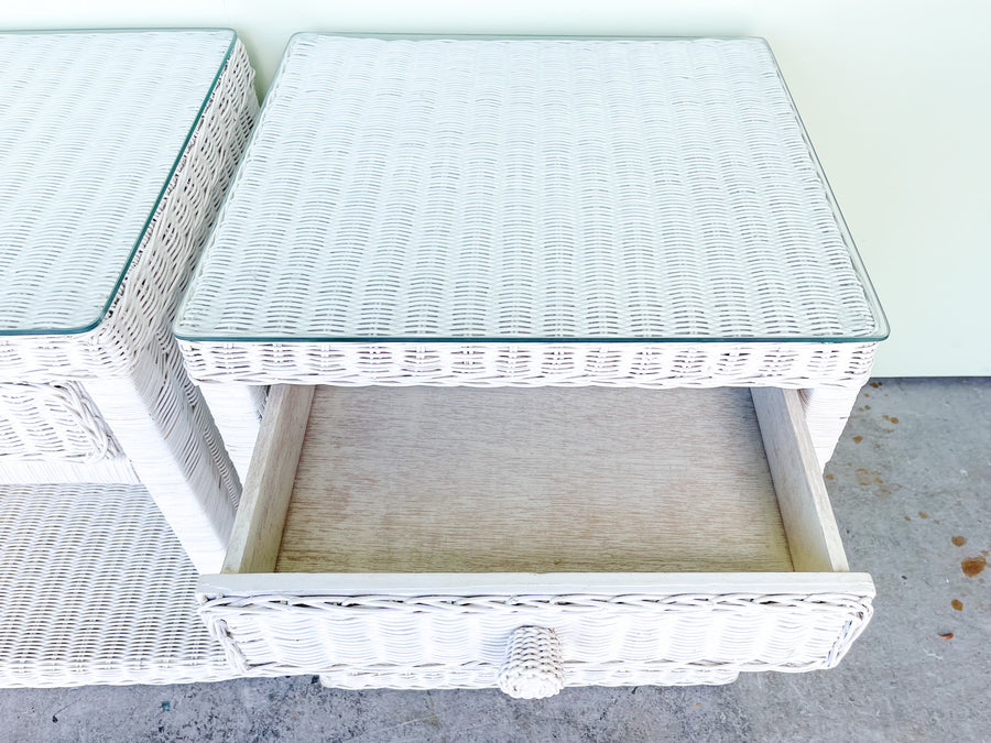 Pair of Sweet Wicker Nightstands