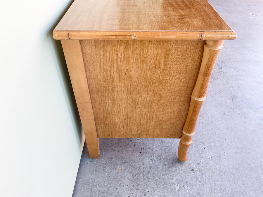 Pair of Natural Faux Bamboo Nightstands