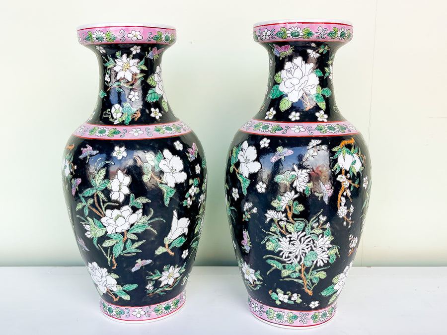 Pair of Chic Chinoiserie Vases