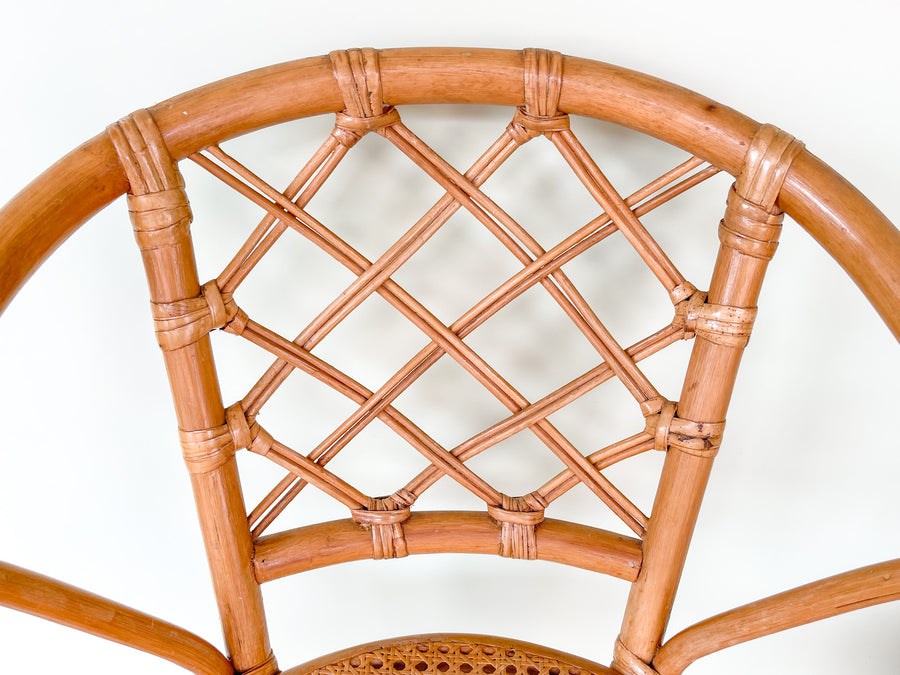 Pair of Rattan and Cane Bar Stools