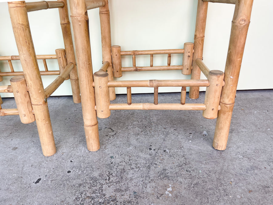 Pair of Tiki Chic Bamboo Stools