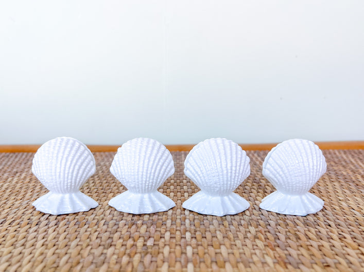 Set of Four Shell Place Card Holders