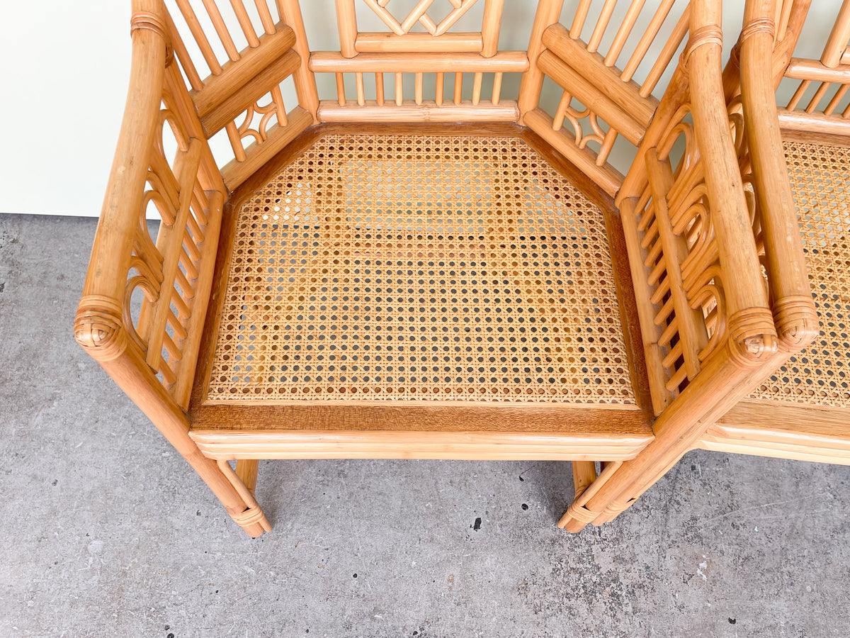 Pair of Brighton Style Rattan and Cane Chairs