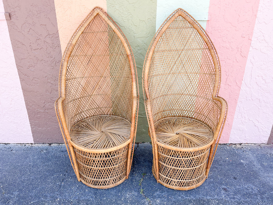 Pair of Fab Island Chic Rattan Chairs