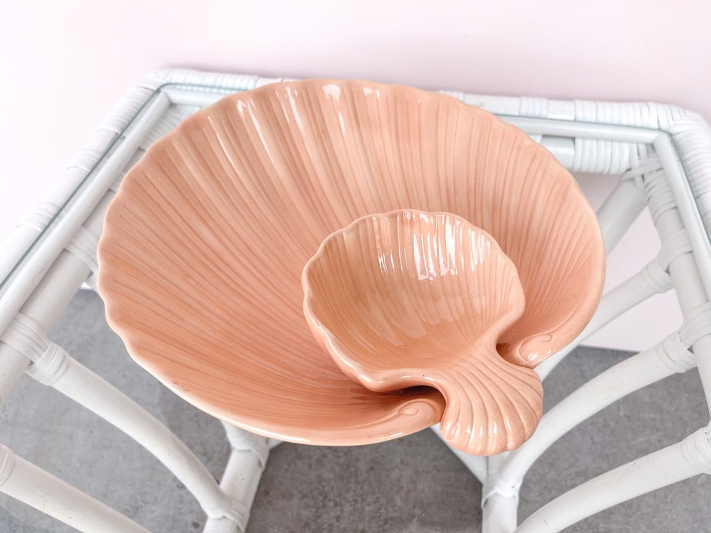 Pink Shell Chip and Dip Bowl