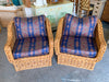 Pair of Wicker Works Rattan Lounge Chairs