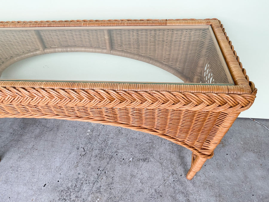 Braided Rattan Console