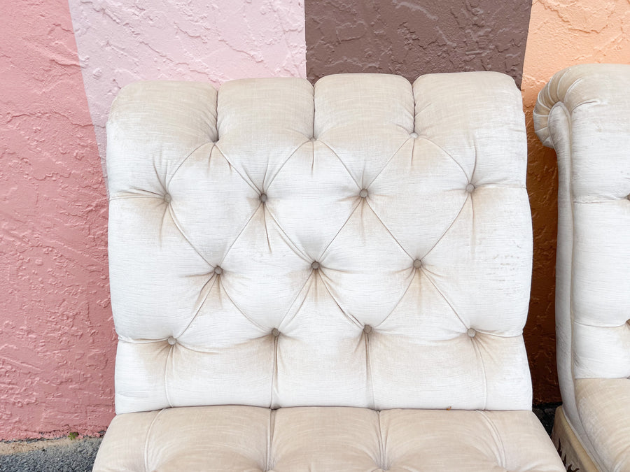 Pair of Hollywood Regency Slipper Chairs