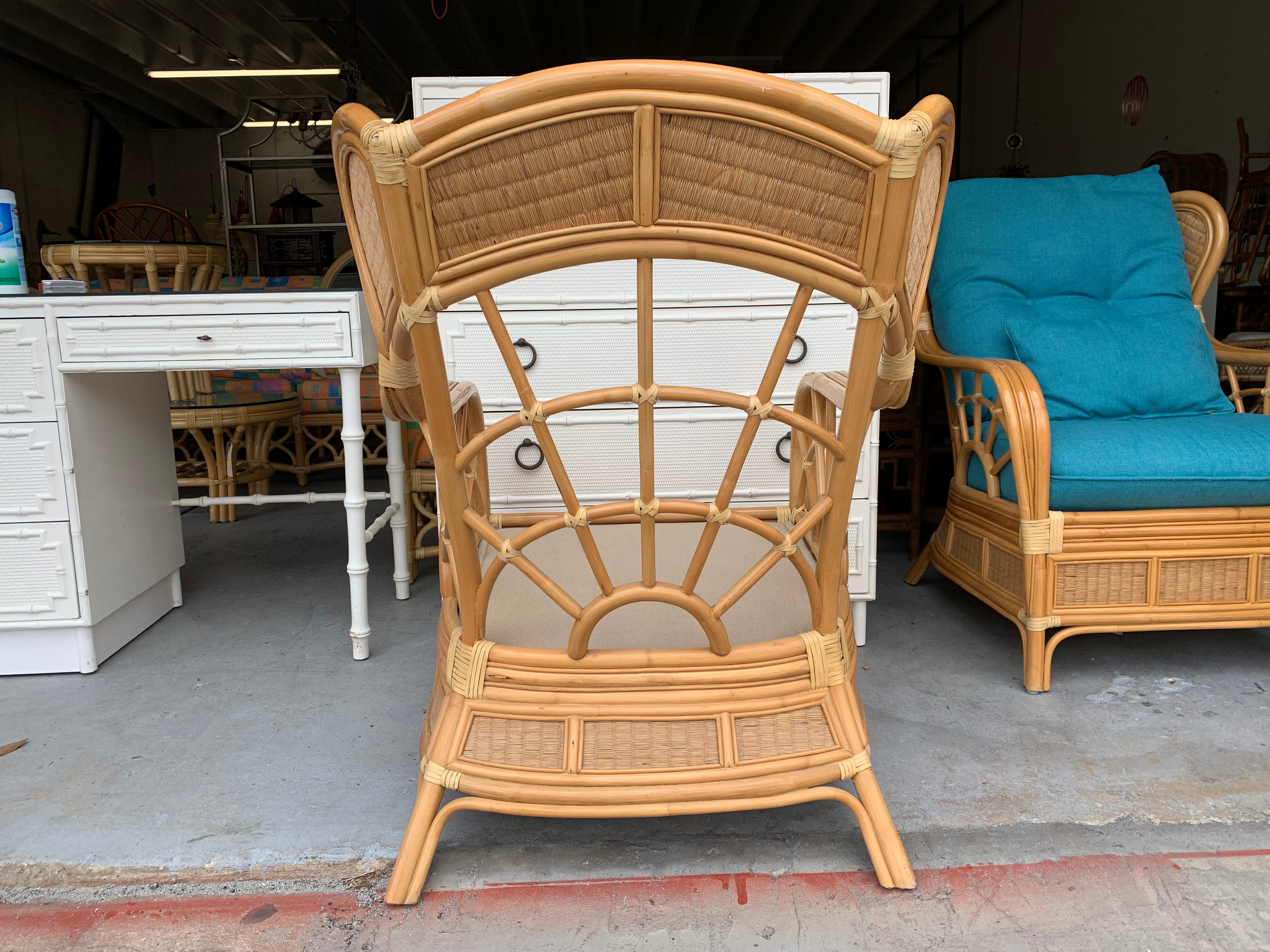 Vintage wicker high online back chair