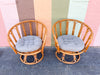 Pair of Cute Rattan Swivel Chairs