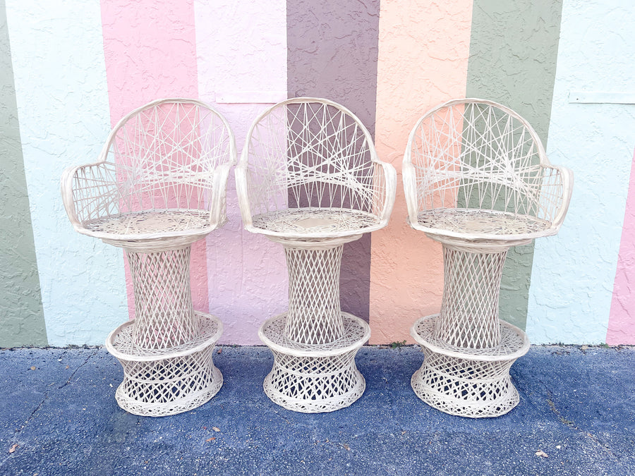 Set of Three Webspun Bar Stools