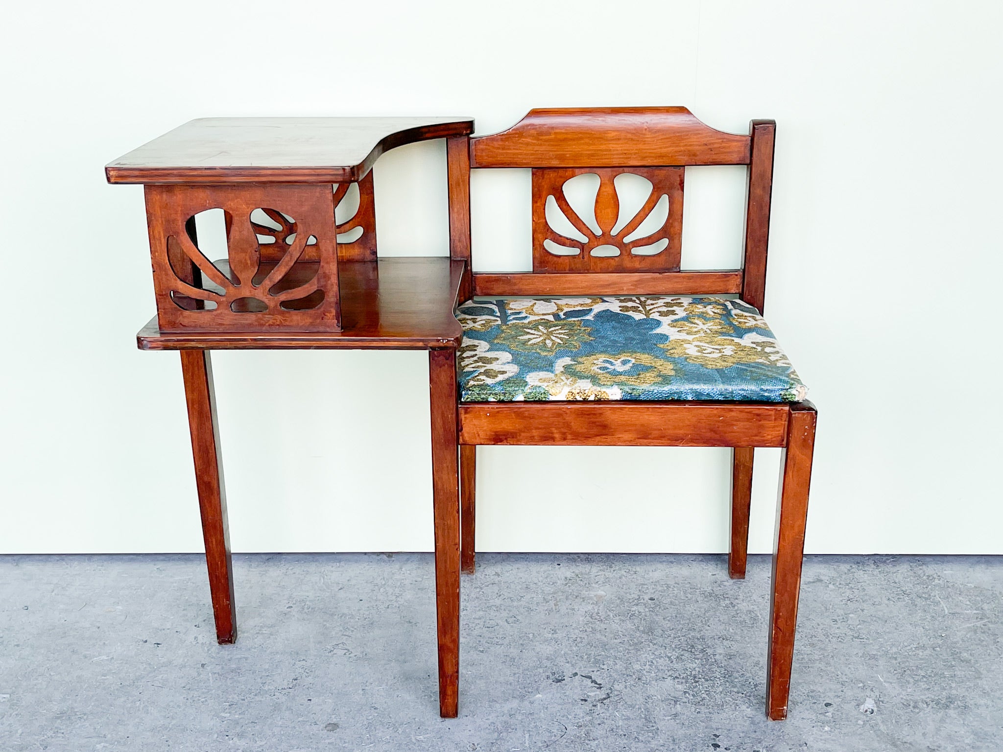 Old telephone store table with seat