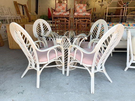 Rattan Palm Leaf Dining Set