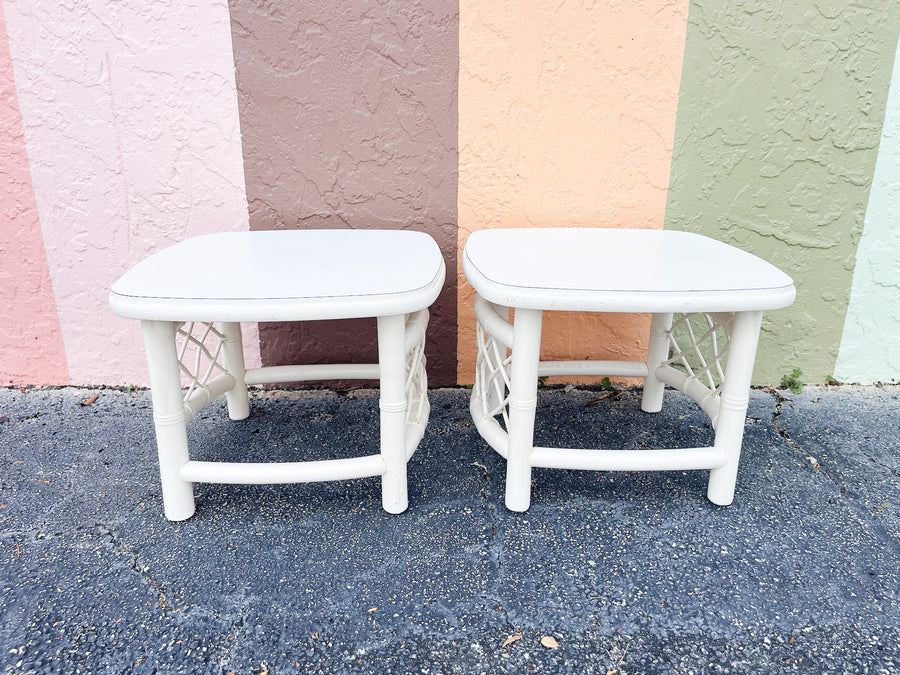 Pair of Petite Ficks Reed Side Tables