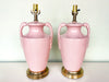 Pair of Pink Chic Crackle Lamps
