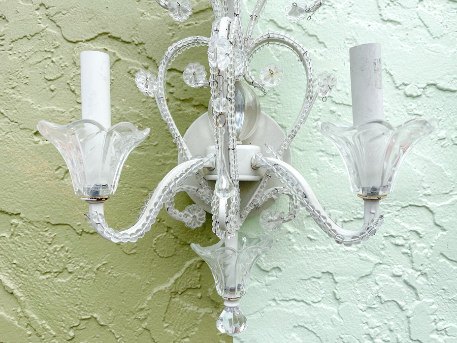 Pair of Crystal Wall Sconces