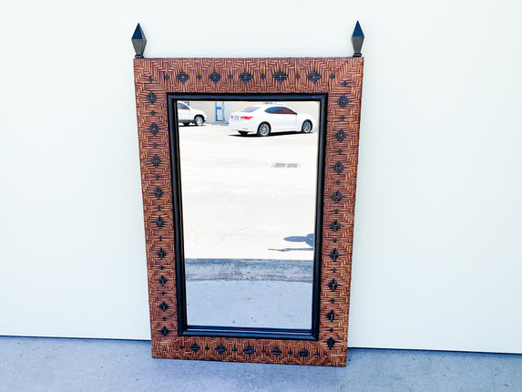 Island Chic Rattan Wrapped Mirror