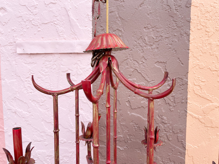 Faux Bamboo Pagoda Chandelier