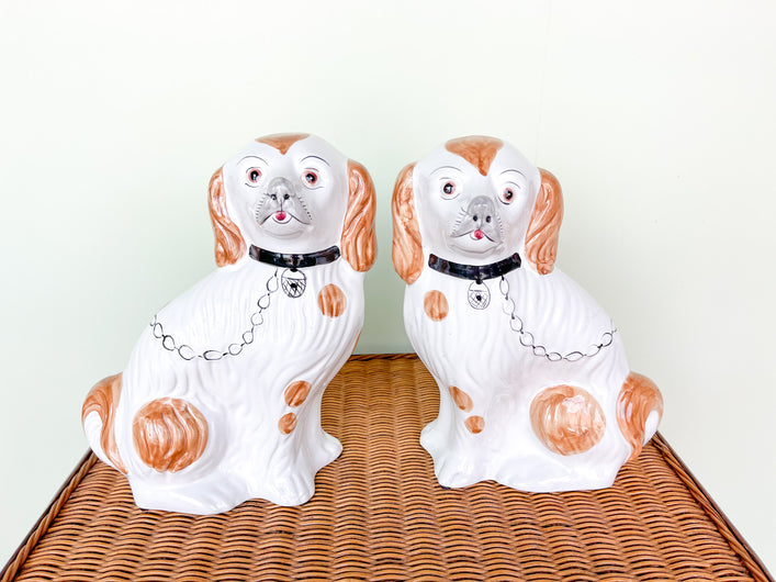 Pair of Caramel Dog Figurines