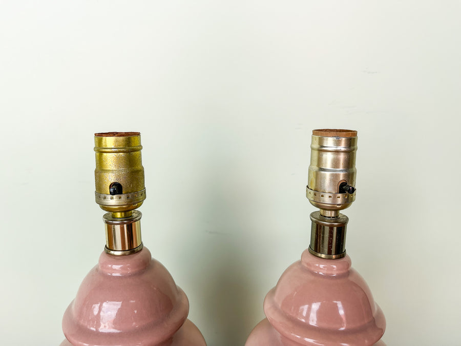 Pair of Sweet Petite Pink Ginger Jar Lamps