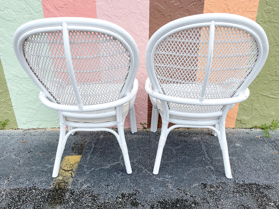 Pair of Balloon Back Rattan Chairs