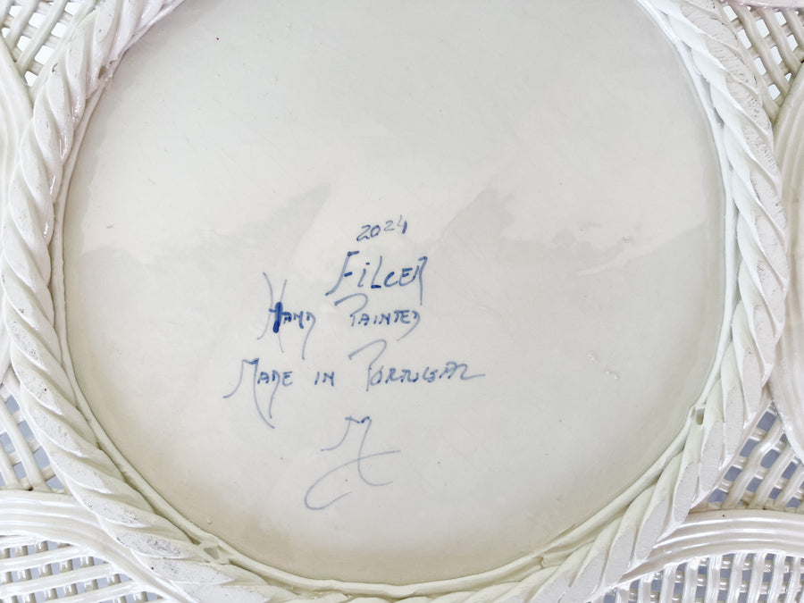 Large Hand Painted Lattice Plate