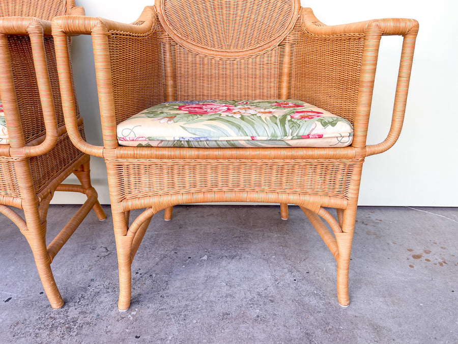 Pair of Wicker Chic Arm Chairs