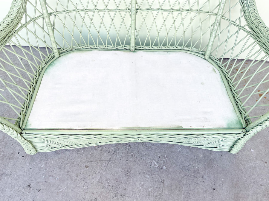 Seagreen Braided Rattan Loveseat
