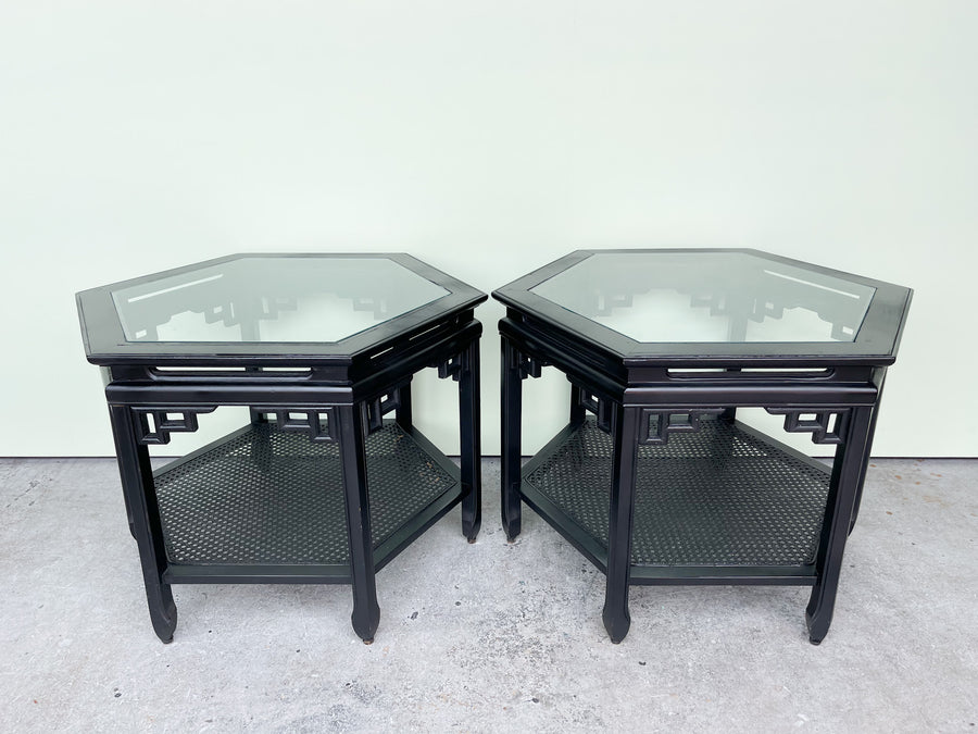 Pair of Fretwork Octagon Side Tables