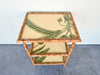 Painted Palm Rattan Side Table