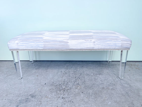 Lucite Upholstered Bench