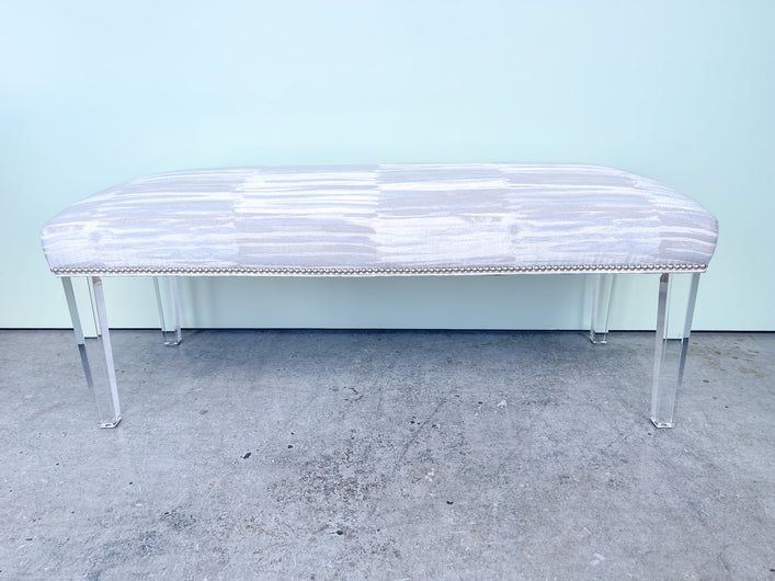 Lucite Upholstered Bench