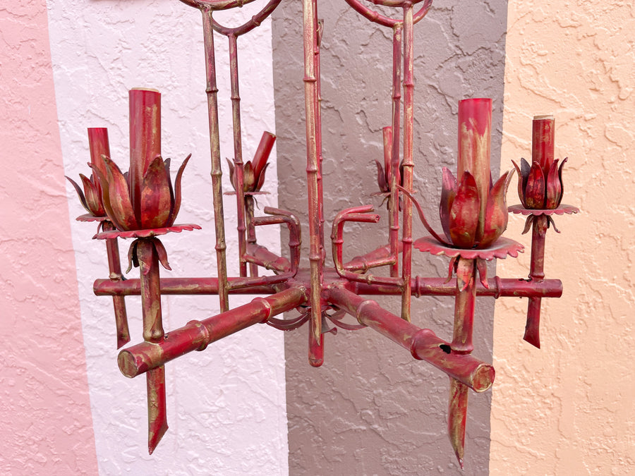 Faux Bamboo Pagoda Chandelier