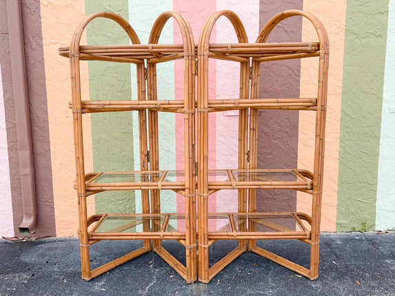 Rattan Accordion Etagere