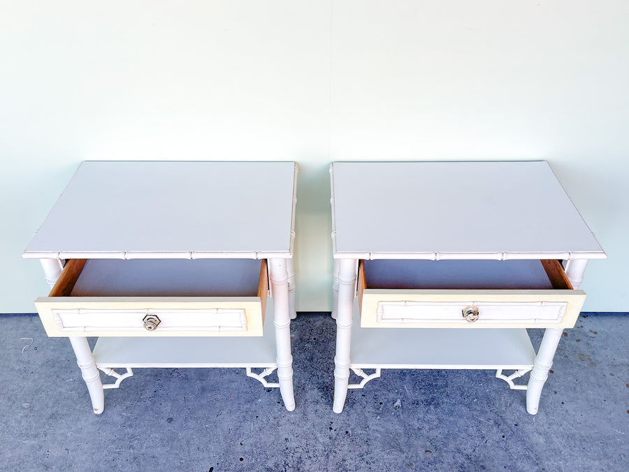 Pair of Faux Bamboo Nightstands