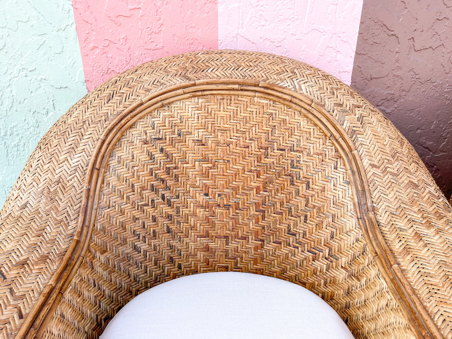 Pair of Ralph Lauren Rattan Lounge Chairs